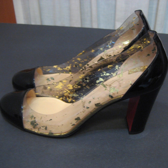 CHRISTIAN LOUBOUTIN Black Patent Round Toe 38 - Picture 6 of 8
